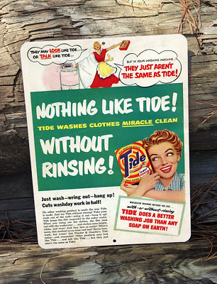 Nothing Like Tide Laundry Detergent Advertisement Style 9'' x 12'' Metal Sign