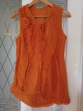Designer Ermanno (ermanno Scervino) Hemp Waistcoat Orange 10uk 42it