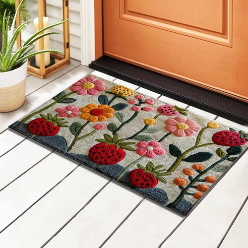 Flower Anti Slip Faux Fur Doormat Carpet Shower Bathroom Bedroom Floor Chair Mat - Picture 9 of 14