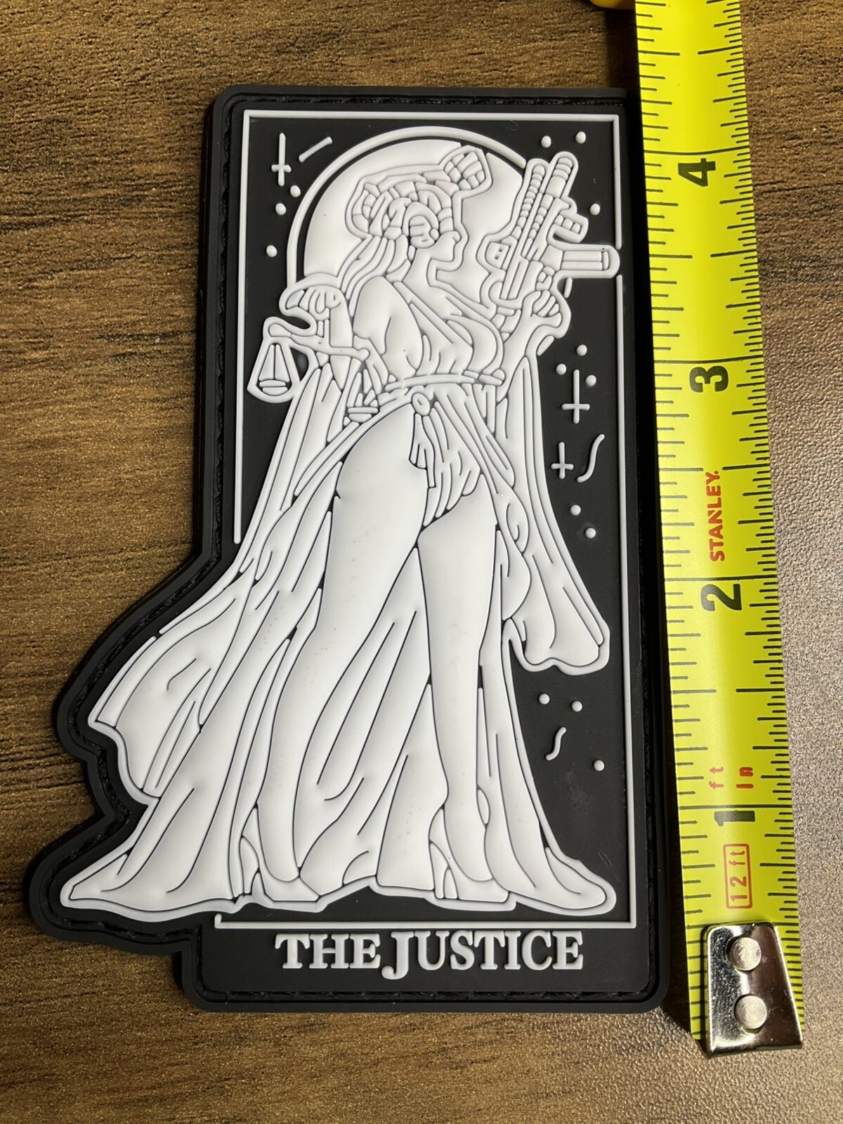 JUSTICE Lady Scales Warrior Night PVC Tactical Morale Hook 3D PVC Rubber Versace Design
