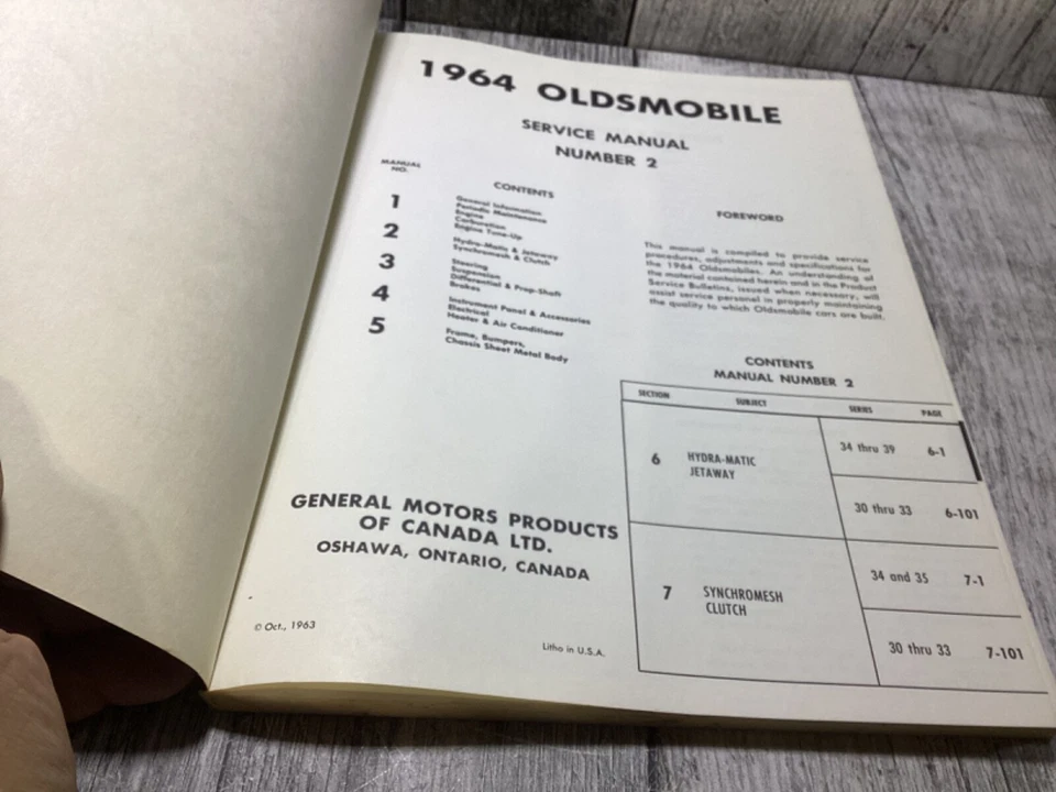 1964 OLDSMOBILE Service Manual No. 2 (BX35) - Image 2 of 4