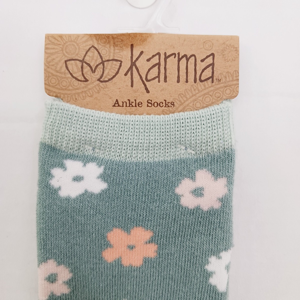 Karma Ankle Socks Women Boy Flower Power 60's Retro Child Peace Love NEW NWT View 4