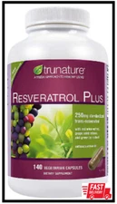 trunature Resveratrol Plus, 140 Vegetarian Capsules FREE SHIPPING EXP: 12/2024