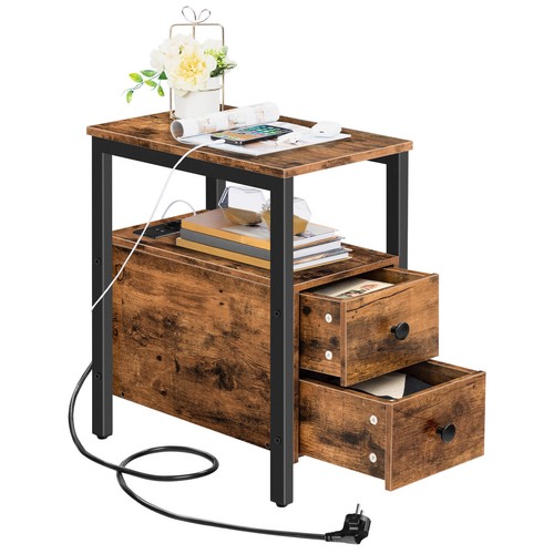 Heise Beistelltisch Mit Ladestation – Praktischer Nachttisch Mit Steckdosen & USB