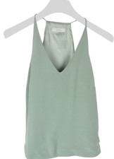 Blouse Rickie SUISTUDIO Femme UK 8 Sans Manches En Soie À Col En V Doublée Verte