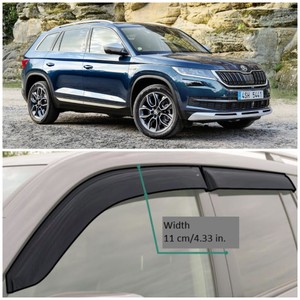 Se Window Visors Sun Guard Vent Wide Deflectors For Skoda Kodiaq 16 Ebay