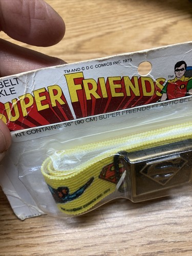 Vintage DC Super Friends Stretch Belt & Buckle Superman 1973 RARE SEALED - Picture 9 of 9