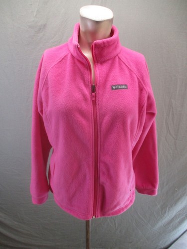 Columbia Size XL (18-20) Girls Pink Full Zip Pocket Fleece Athletic Jacket 940