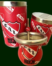 INDEPENDIENTE Lined Glass MATE + Sugar & Yerba Bowls + Straw Bombilla Argentina