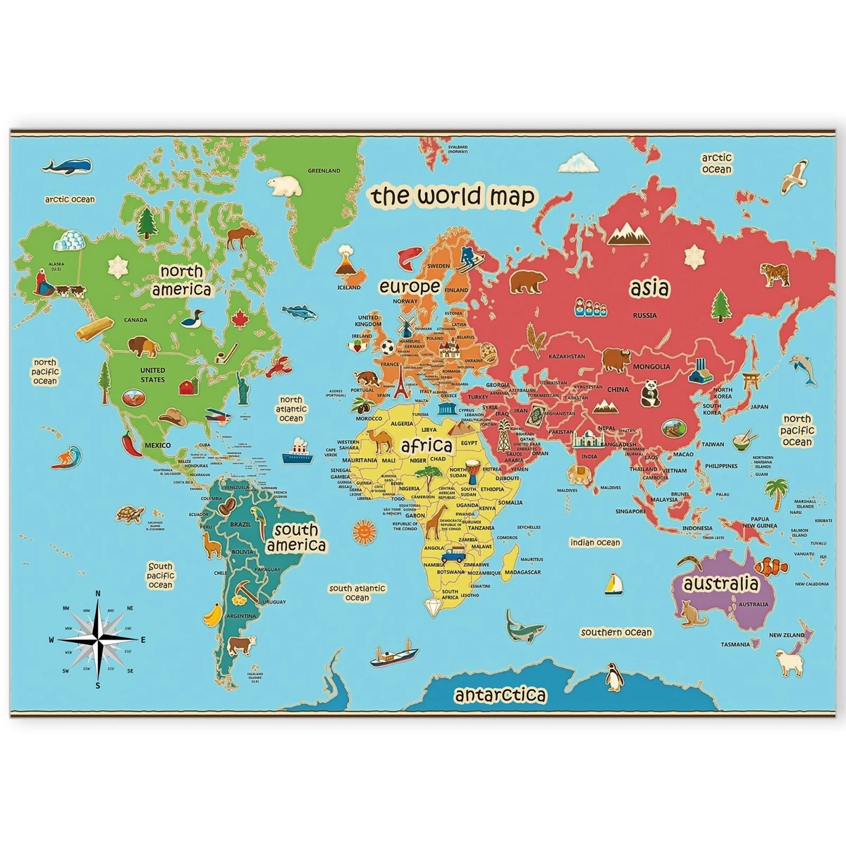 Continents Of The World Map For Kids