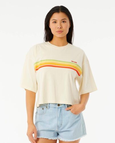 RIP CURL Eventide Heritage T-Shirt IN Crop Fit - New - L - Picture 1 of 5