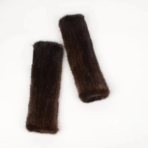 Knitted Mink Fur Mittens Winter Warm Lady Real Fur Fingerless Gloves Knit Mink - Picture 16 of 20