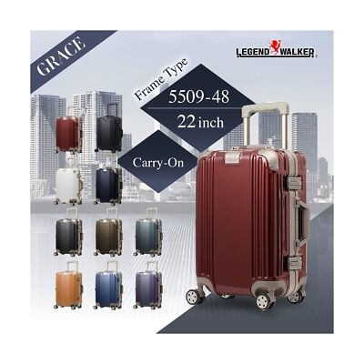 LEGEND WALKER Durable Aluminum Frame Luggage 21-inch, Iris Purple