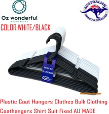 Plastic Coat Hangers Clothes Bulk Clothing Coathangers Shirt Suit Fixed AU MADE