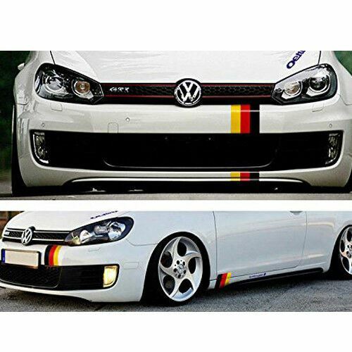 1)10" Germany Flag In Car Sticker Stripe Decal For Euro Car Audi BMW MINI Merce - Foto 2