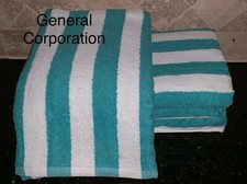 8 Pack New Large Beach, Resort Pool Towels in Cabana Stripe Green 30x70
