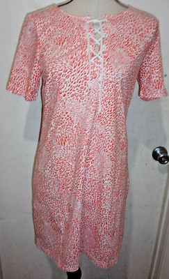 HiHo Sandy Cay Paradise Print Short Sleeve Dress Size M (B235)