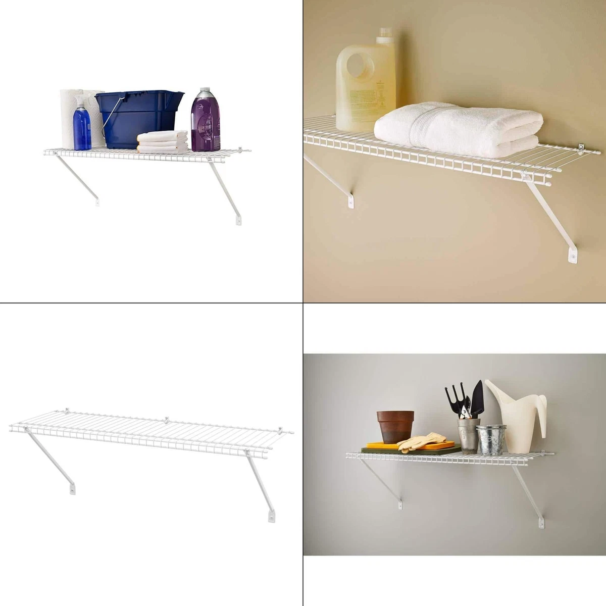 36 In. W X 12 In. D White Steel Wire Closet Shelf Kit Closetmaid Aide With