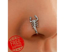 Free Shipping Creative Scorpion Shaped Nose Clip, Fashionable Faux Piercing