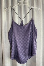 Victorias Secret Tank Top Night Pyjama Top Satin Purple Size Medium Loose Fit