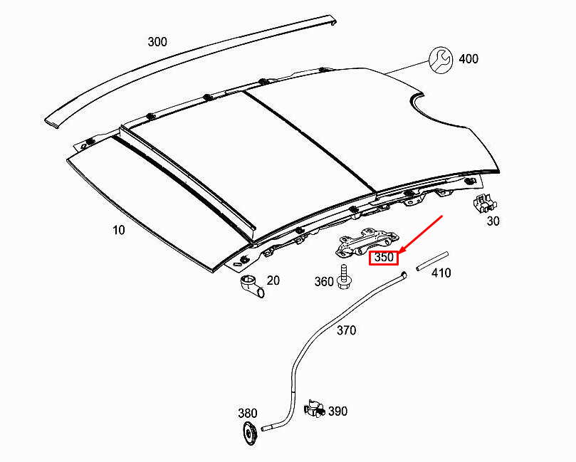 MERCEDES-BENZ B W246 Panoramadachrahmenhalterung A2047870042