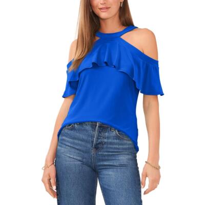 Prelude Womens    Sleeveless Drapey Blouse Halter Top Shirt BHFO 1615