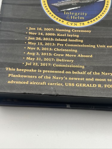 Moneda portaaviones muy rara USS Gerald Ford puesta en marcha #615 portaaviones - Imagen 8 de 10