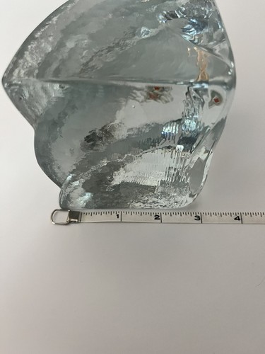 Vintage Blenko Clear Crystal Ice Block Waterfall Glass Bookends MCM RARE pattern - Picture 14 of 15