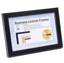 5.5x8.5bk Professional Black Business License Certificate Frame Holds 5.5x8.5...