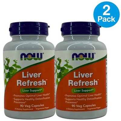 NOW Foods Liver Refresh 90 Veg Capsules 2 Pack Exp 04/2027