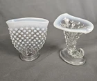 Fenton French Opalescent Hobnail Pattern 2 Small Vases