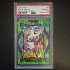 2024 Panini Select Concourse Malik Nabers #29 Neon Green Shock Prizm PSA 10 /599