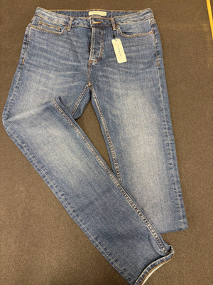 Topman Men s Skinny Stretch Jeans Blue W34 L34   Casual Denim