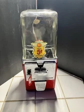 🔥🔥🔥Vintage  5 Cent Gumball Candy Machine  w/ Key Works 🔥🔥🔥