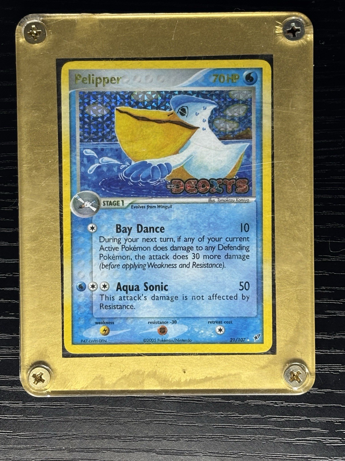 Pokemon TCG Pelipper Ex Deoxys Reverse Holo Stamped 2005 21/107 NM
