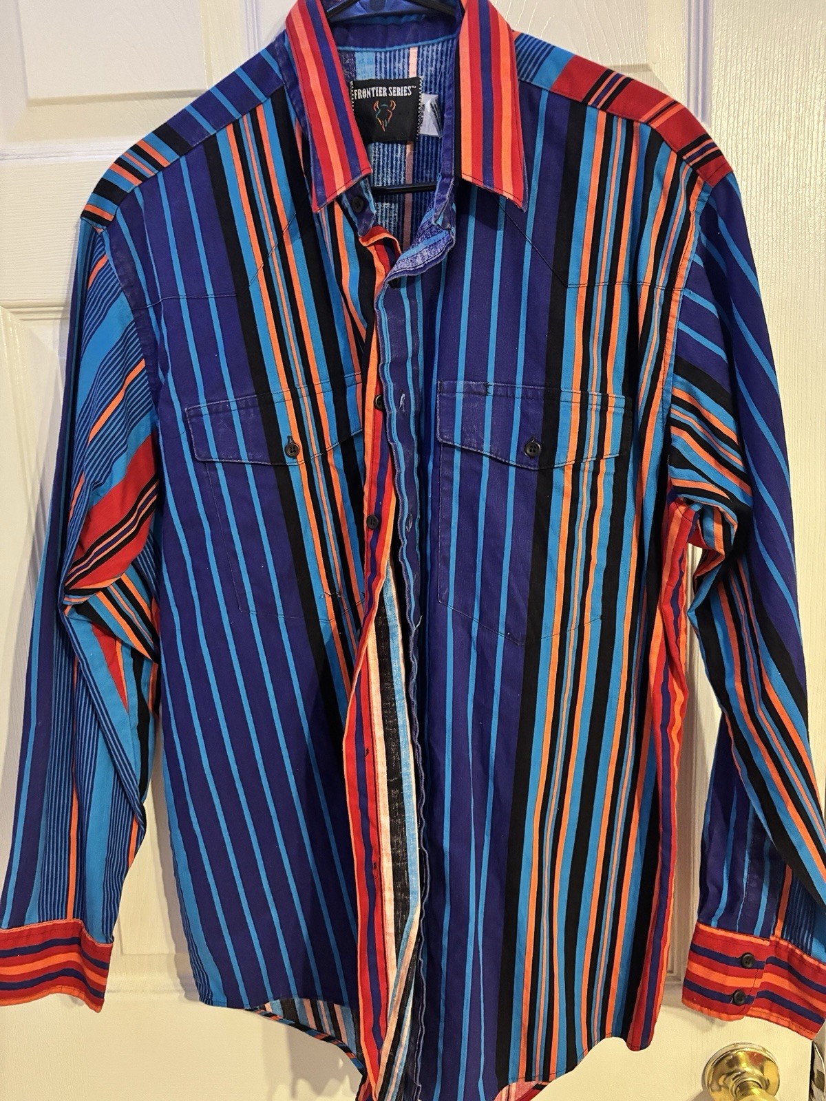 Wrangler Men's L Western Frontier Series Shirt 90s Vintage Rodeo