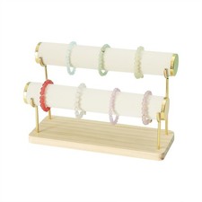 Bracelet Holder Stand Rack, Removable Bracelet Display Organizer, Wood Base B...