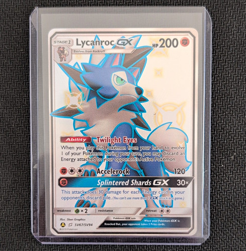 Pokemon TCG Lycanroc GX SV67/SV94 Hidden Fates Shiny Holo Rare Holo EN 2019