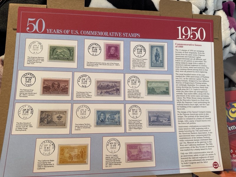 Vintage 1950 U.S. Commemorative Stamp Collection Postal Commemorative Society