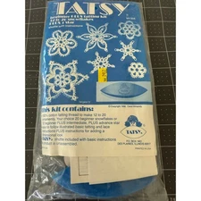 Vintage Tatsy Beginner PLUS Tatting Kit #334  Snowflakes & Star Sealed USA Made