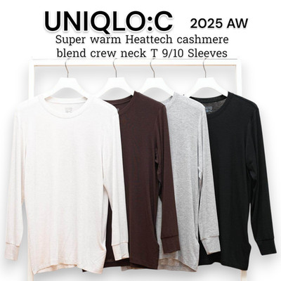 UNIQLO: C Superwarme Heattech Kaschmirmischung Rundhalsausschnitt T 9/10 Ärme...