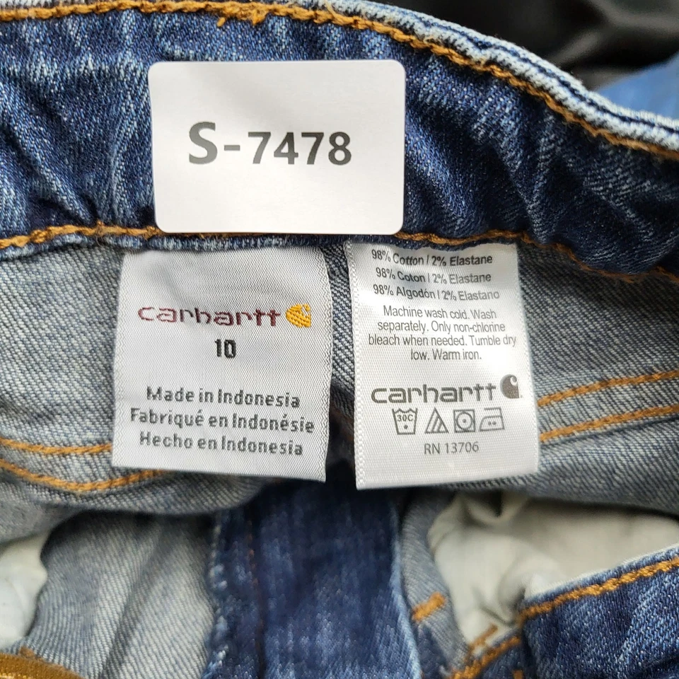 Jeans Carhartt Boy 10 Azul Denim Gorpcore 22" Entrepierna Foto 2 de 4