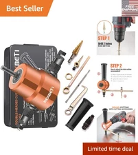 Double-Headed Sheet Metal Nibbler with 360° Adjustable Head - Gold Finish Cut...