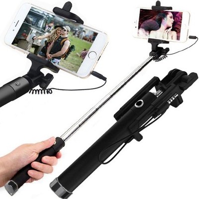 Selfie Stick Teleskopstab Erweiterbar Handystativ iOS Android 74 cm Schwarz Reto