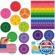 166 PCS Magnetic Fraction Tiles  Fraction Circles - Elementary Fraction Manipul