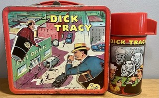 1967 Aladdin Dick Tracy Metal Lunchbox & Thermos