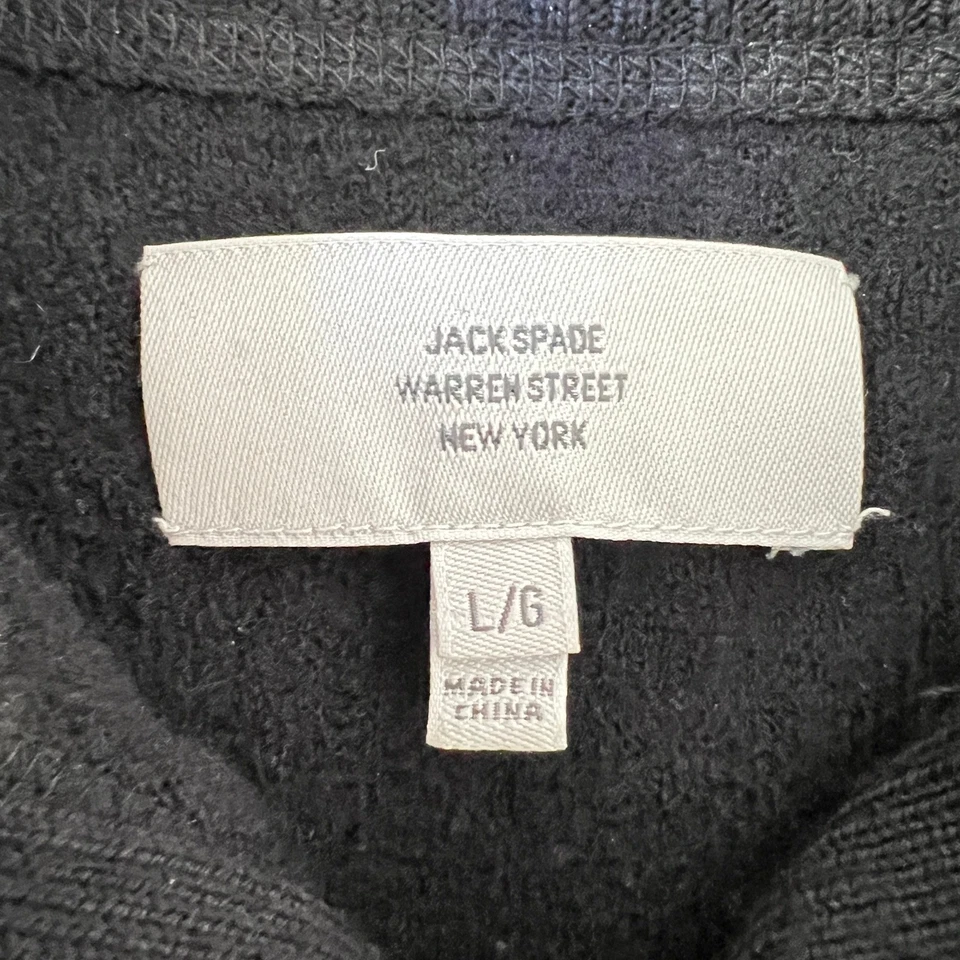 Jack Spade Black 100% Wool Button Mock Neck Sweater Mens Size L/G - Image 4 of 4