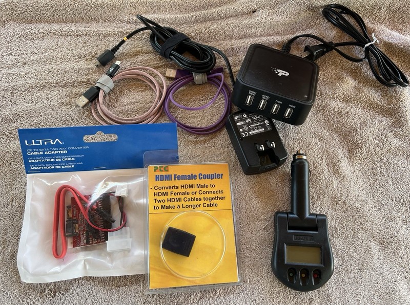 bundle of computer parts accessories