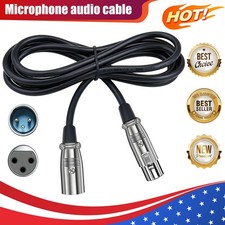 2X 10ft Shielded 3-Pin XLR Extension Microphone Mic Audio Cable Cord Male Female