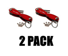 2- Pack KeyFriend Smart Key Holder Keychain Carbon Fiber Organizer Up to 18 Keys